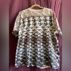 Vintage MC Escher HTF optical illusion psychedelic T shirt L/XL